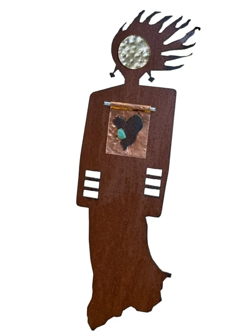 Redford Designs Metal Wall Art Women Of Spirit Turquoise 14 Inch Signed W141 - Picture 6 of 9